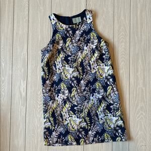Skies Are Blue Women's Navy Floral Sleeveless Shift Dress Size Small
